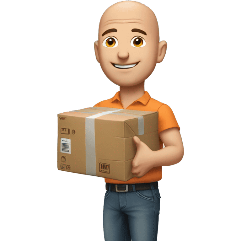 jeff bezos with amazon parcel in his hands emoji