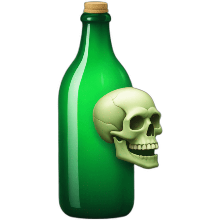 green bottle with a skull emoji