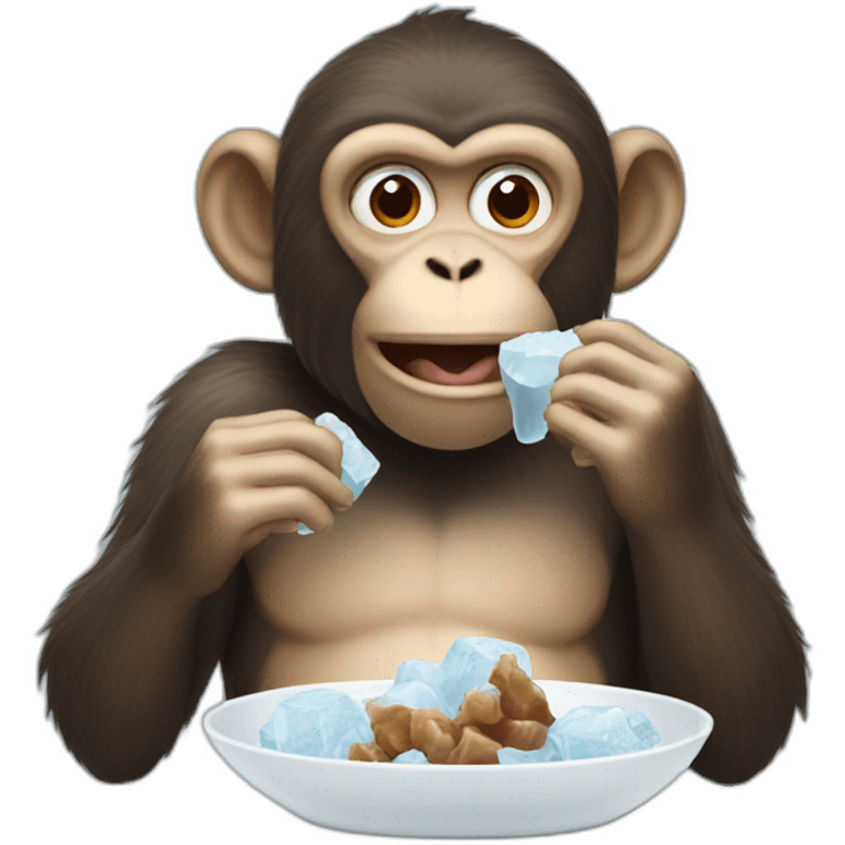 Monkey eating ice emoji