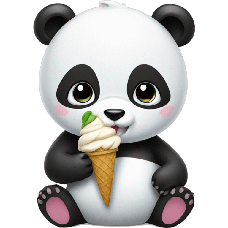 Panda eating ice cream emoji