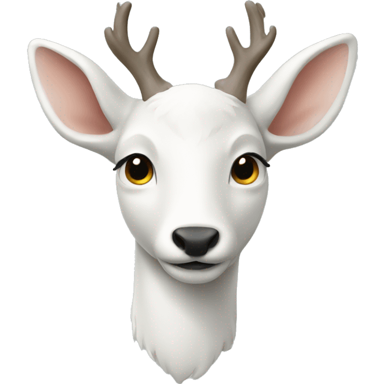 a white deer from front view emoji