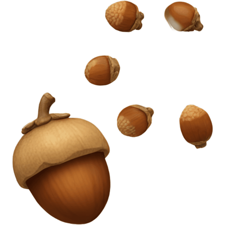 Dropping two acorns onto a table emoji