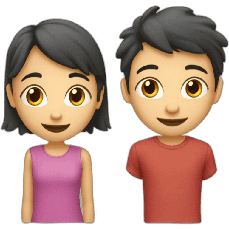 Deux adolescents de 14 ans qui centre accroche emoji