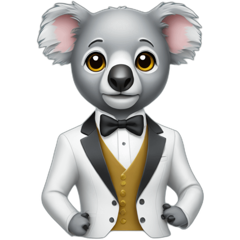 math koala wearing dinner jacket emoji