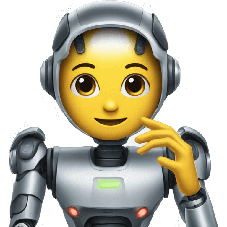 helping a robot emoji