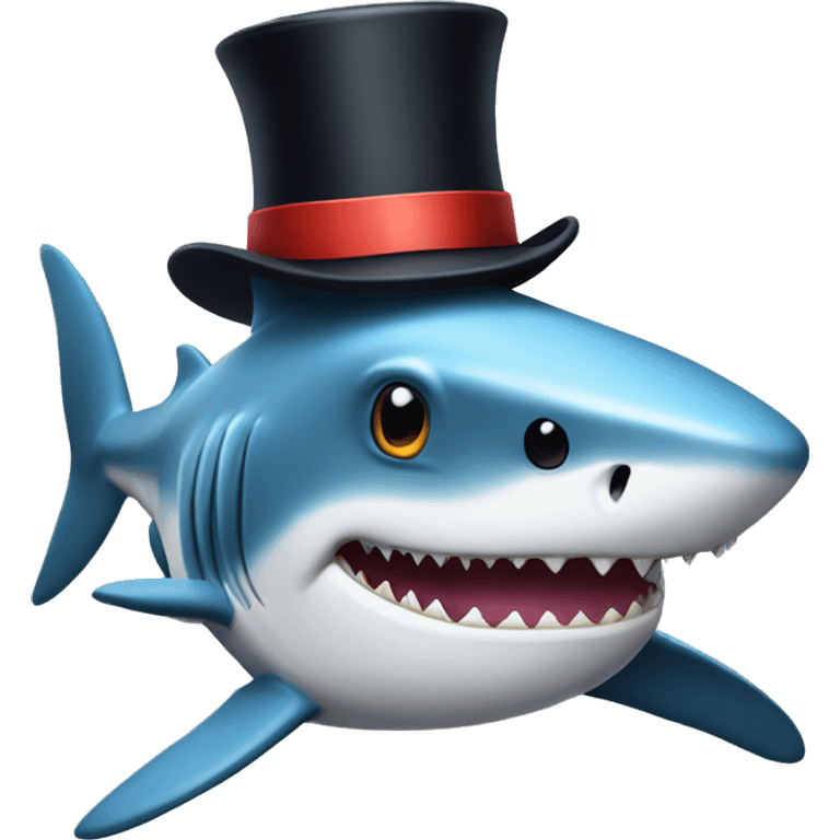 Shark with top hat emoji