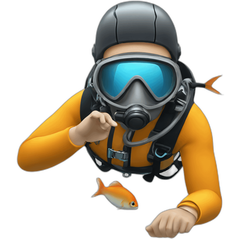 Diver with fishes emoji