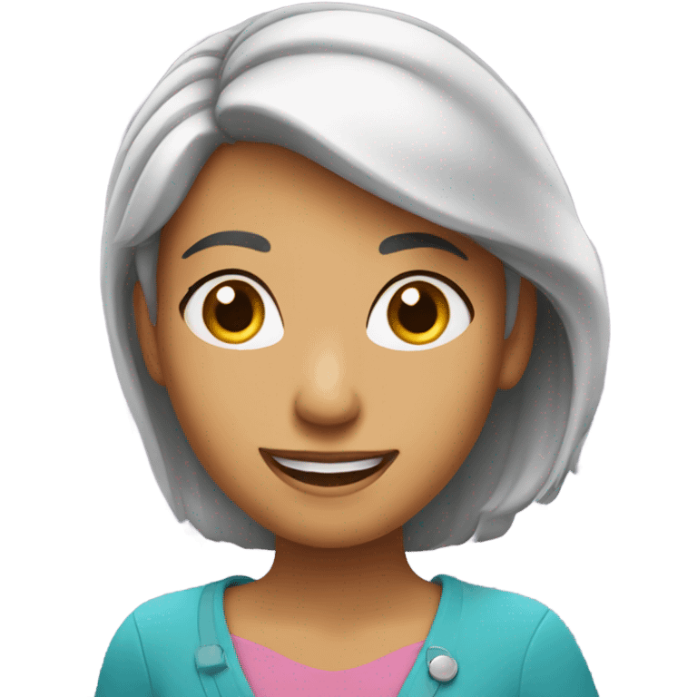 Cartoon female character with a relaxed smile emoji