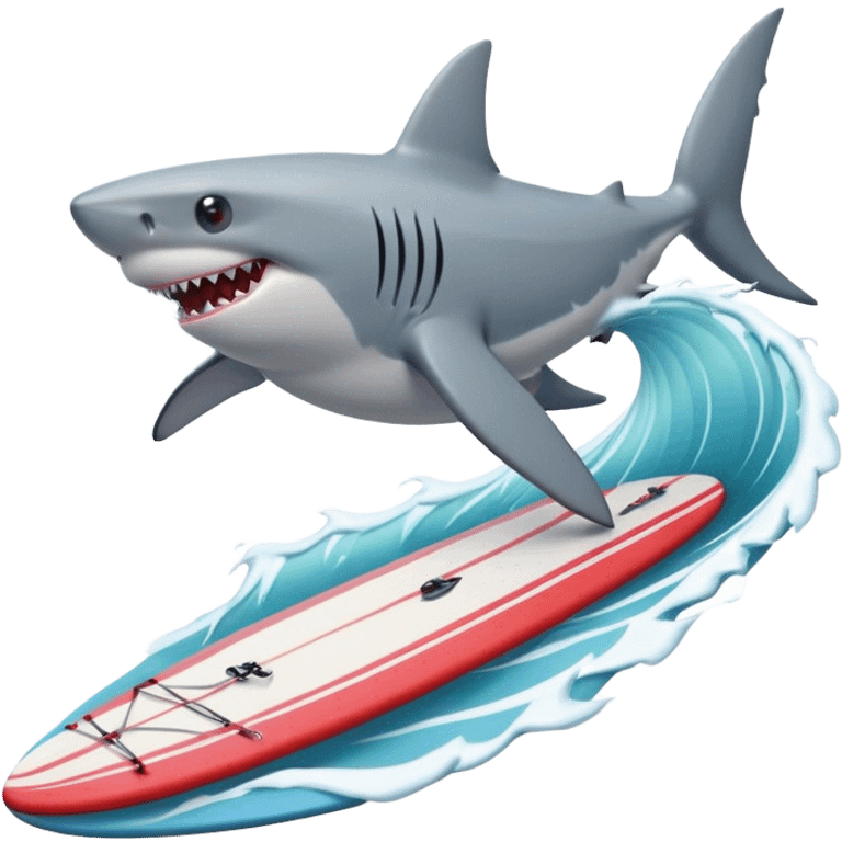 Shark surfboarding emoji