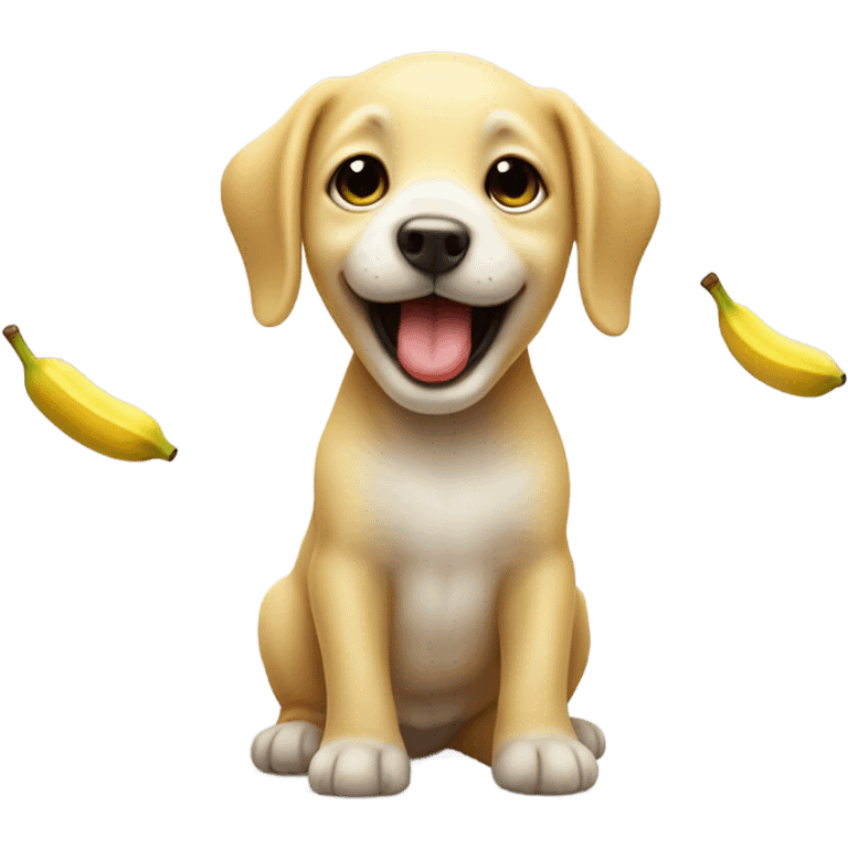 Puppy eating banana emoji