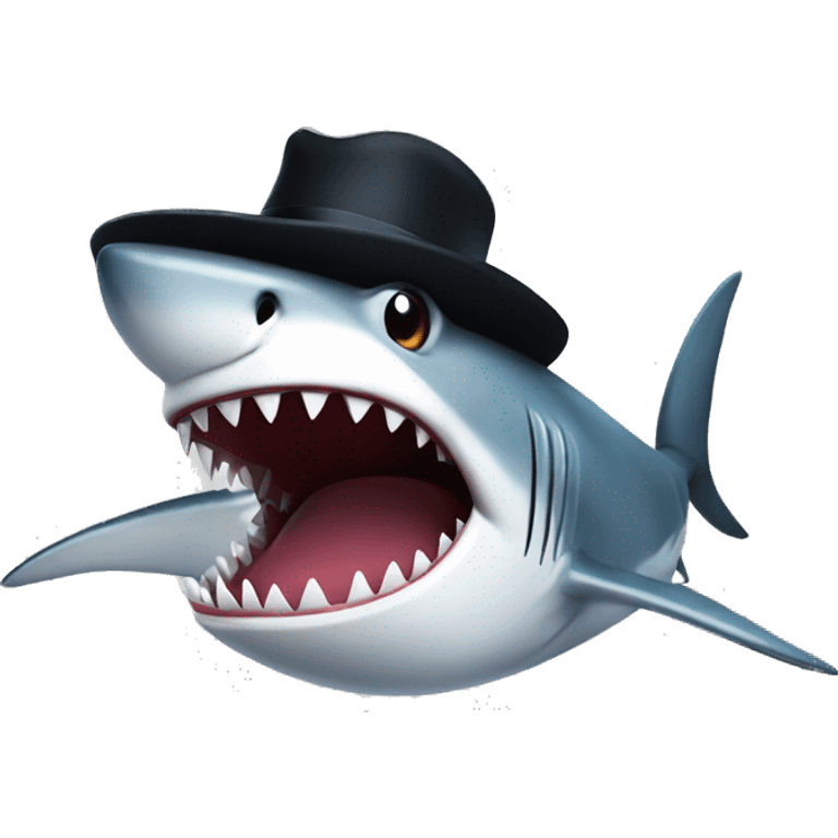 shark with tophat emoji