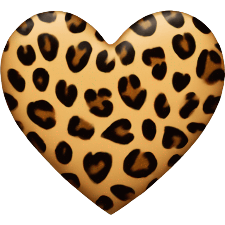 Leopard print heart  emoji