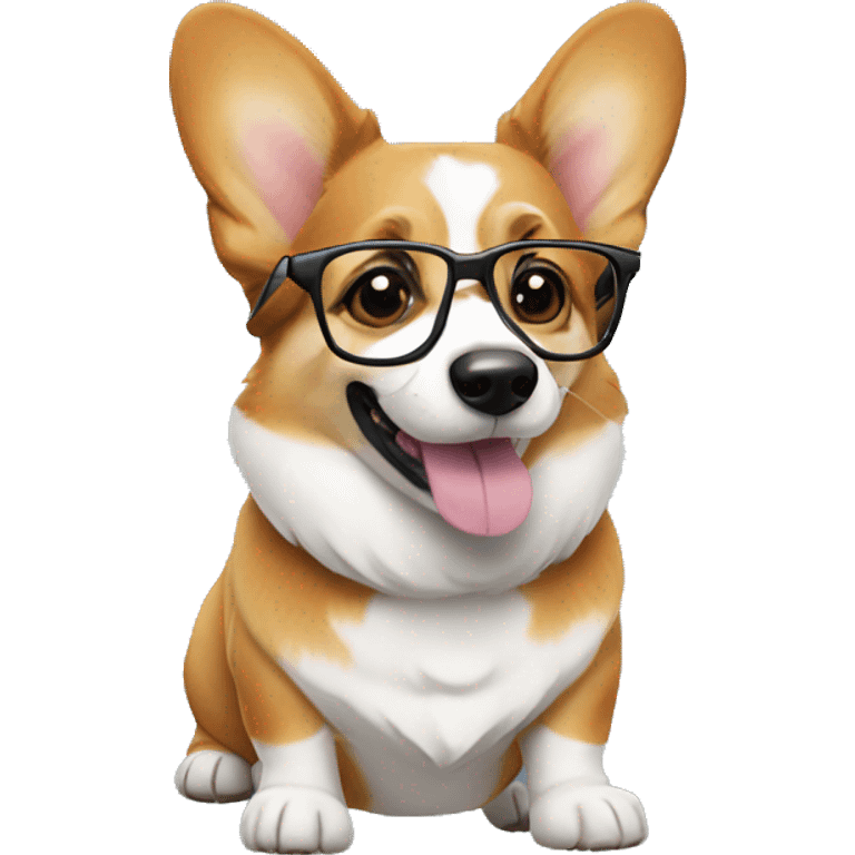 Corgi wearing glasses emoji