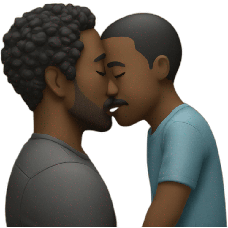 Black daddy kissing emoji