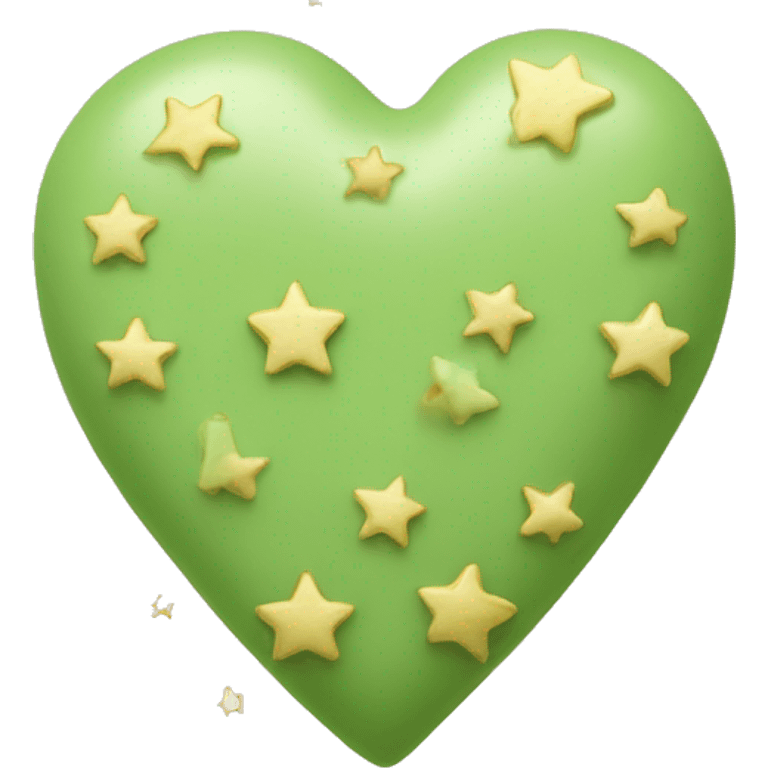 pistachio-colored heart with stars emoji