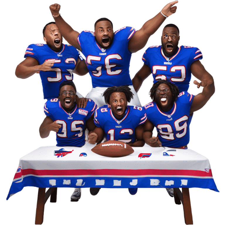 Buffalo bills going through a table emoji