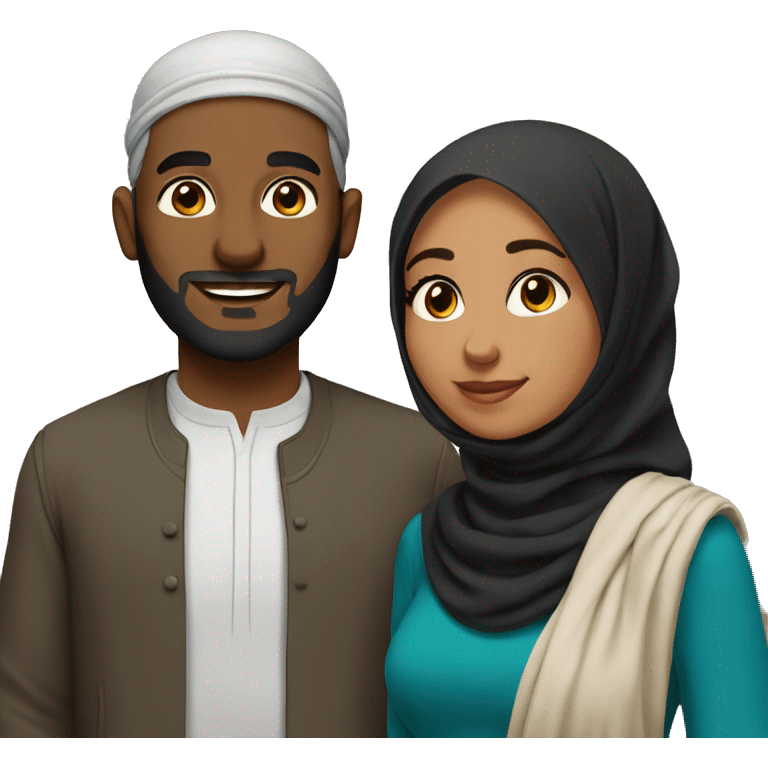 Black and Desi muslim couple emoji