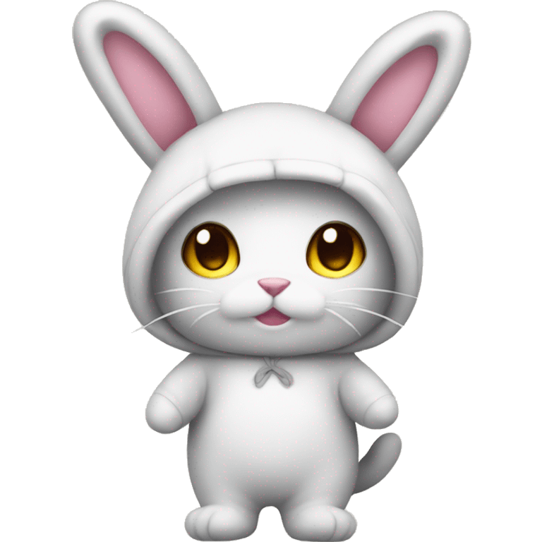 standing cat plushie IN A BUNNY COSTUME emoji