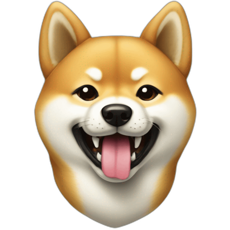 Shiba avec une épée dans la bouche emoji