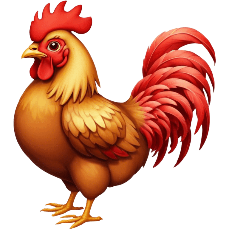 Puffed-up rooster  emoji