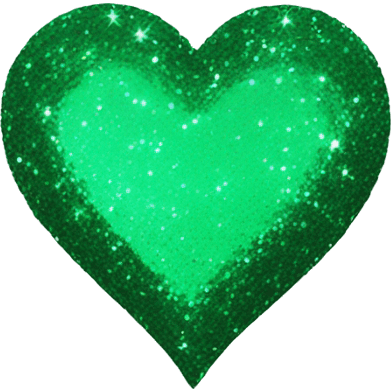 Emerald green glitter heart emoji