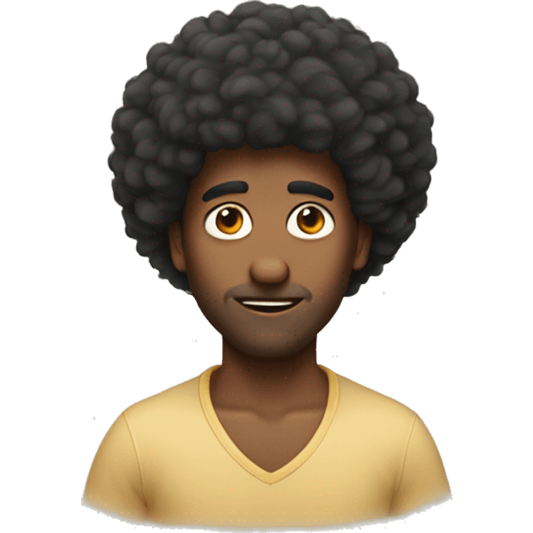 Dumb guy with Afro emoji