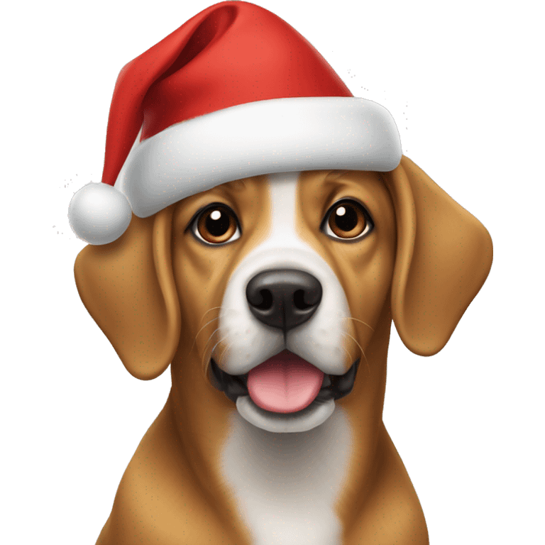 Dog with Christmas hat emoji