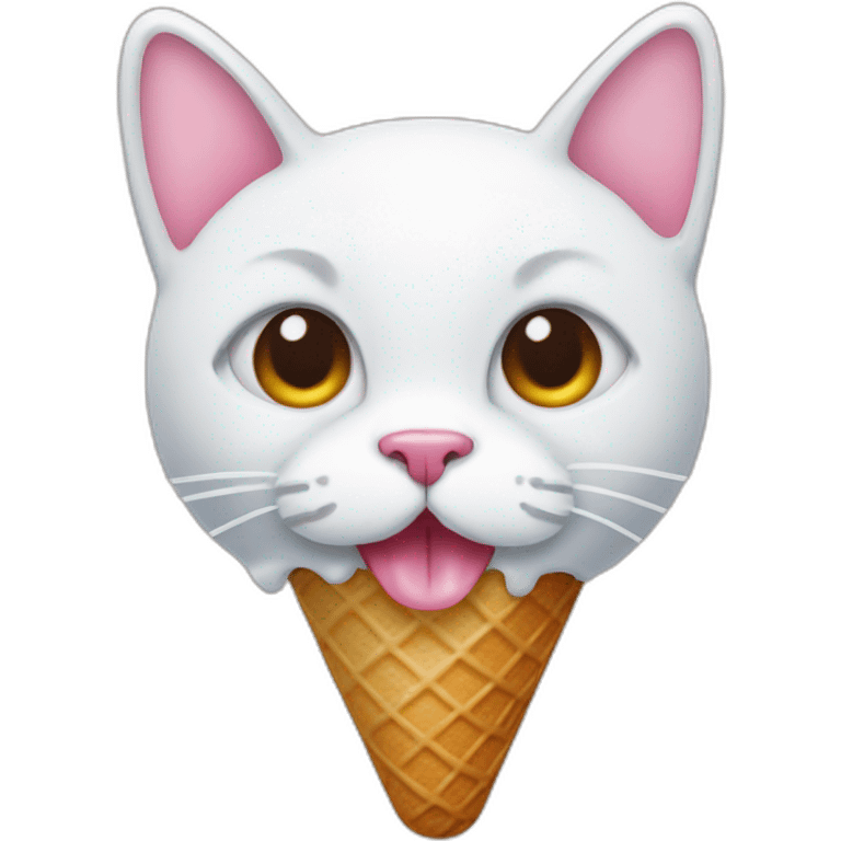 Cat made out of ice cream emoji