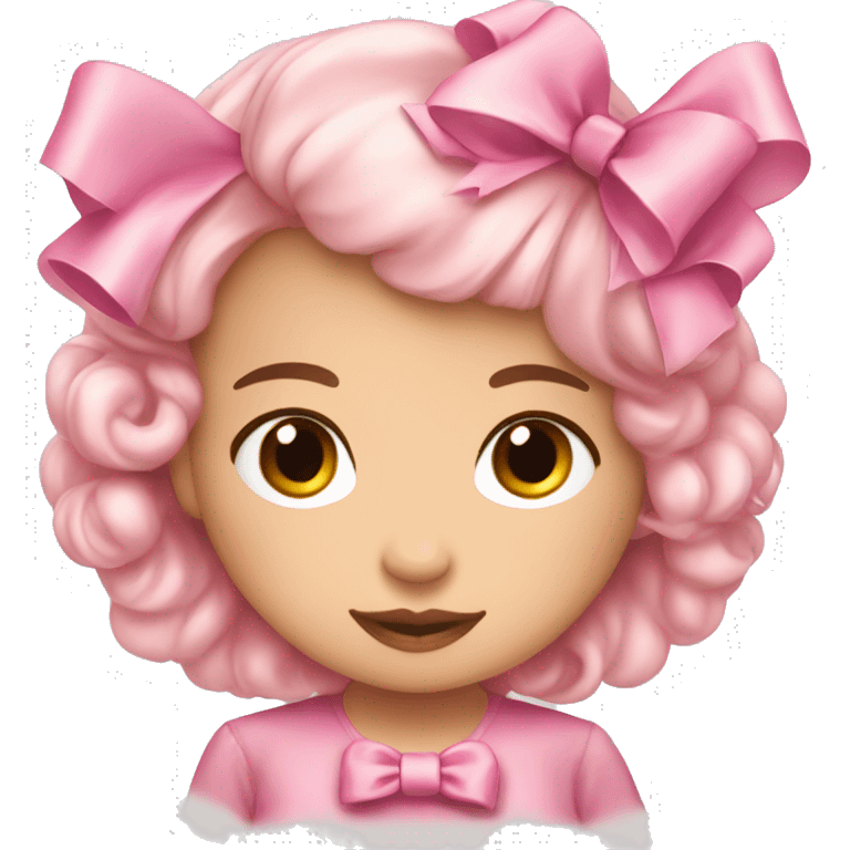 Pink coquette bow soft edge emoji