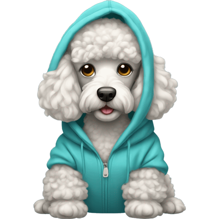 Poodle wearing a hoodie  emoji