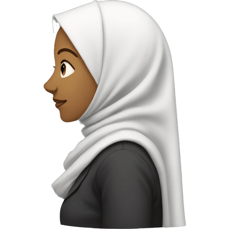 Women in hijab bending side view emoji