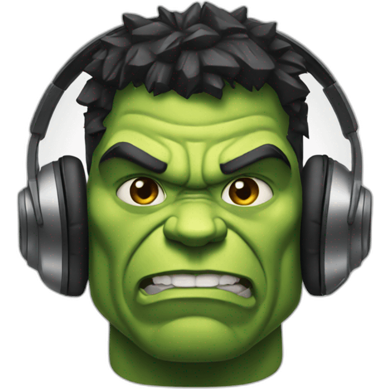 hulk with headphones emoji