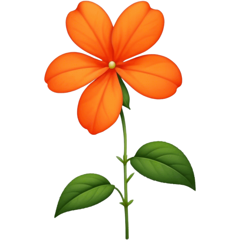 single Orange Impatiens, straight stem emoji