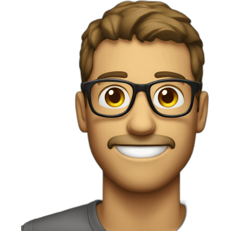 Hombre calvo son lentes sonriendo  emoji