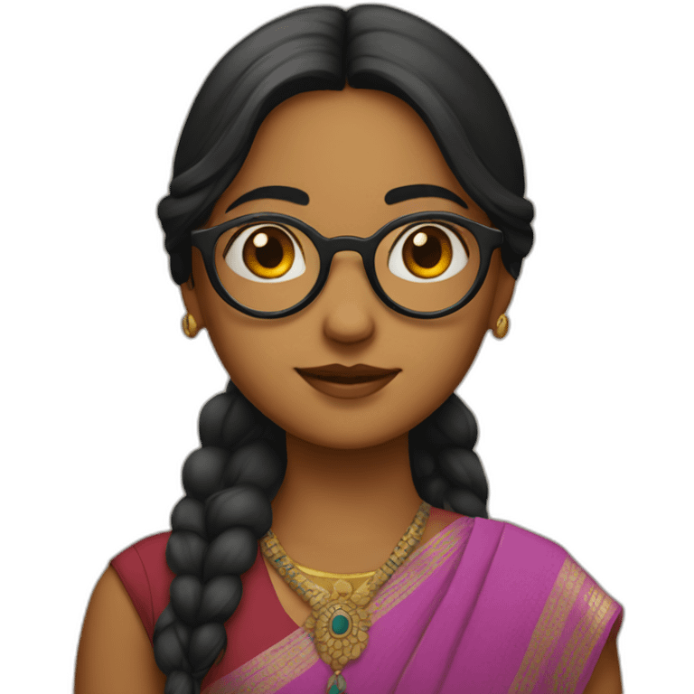 Indian girl wearing round glasses emoji