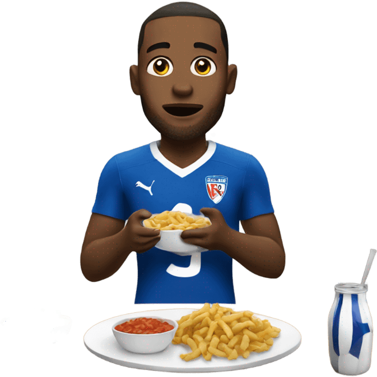 Footballer eating food emoji