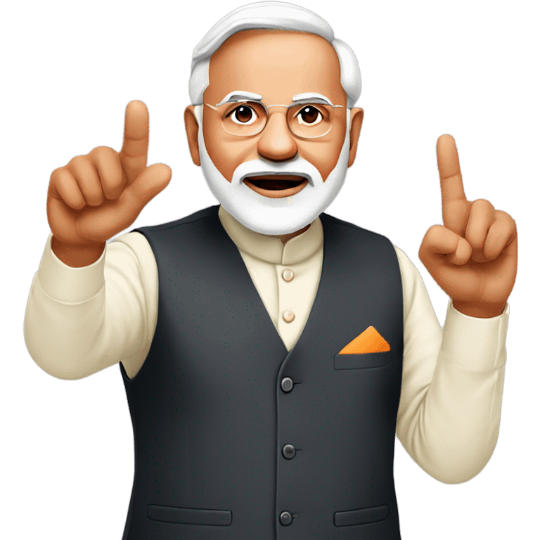 Narendra Modi pointing hand forward emoji