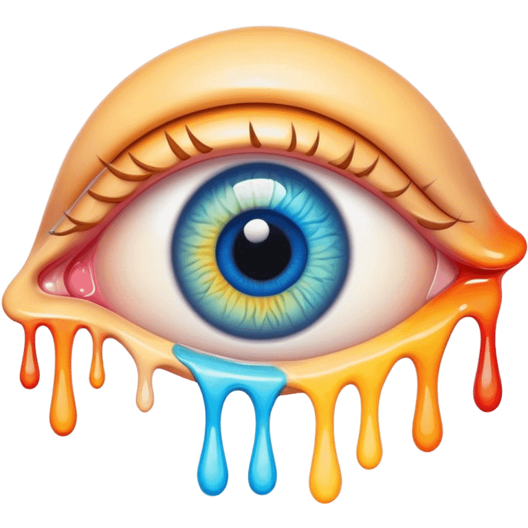 melted surreal colorful eye emoji