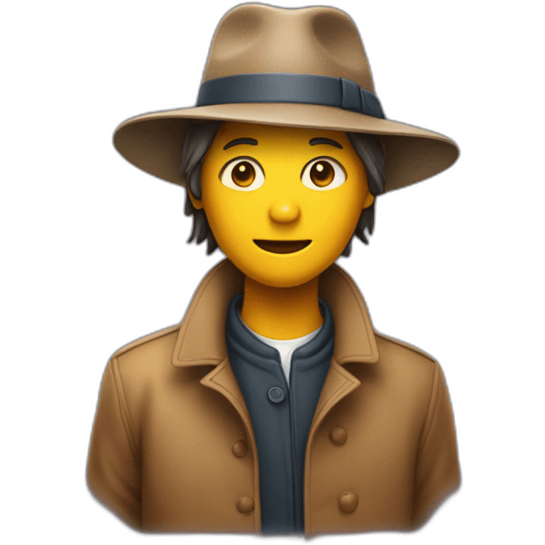 Chat avec un chapeau et un manteau  emoji