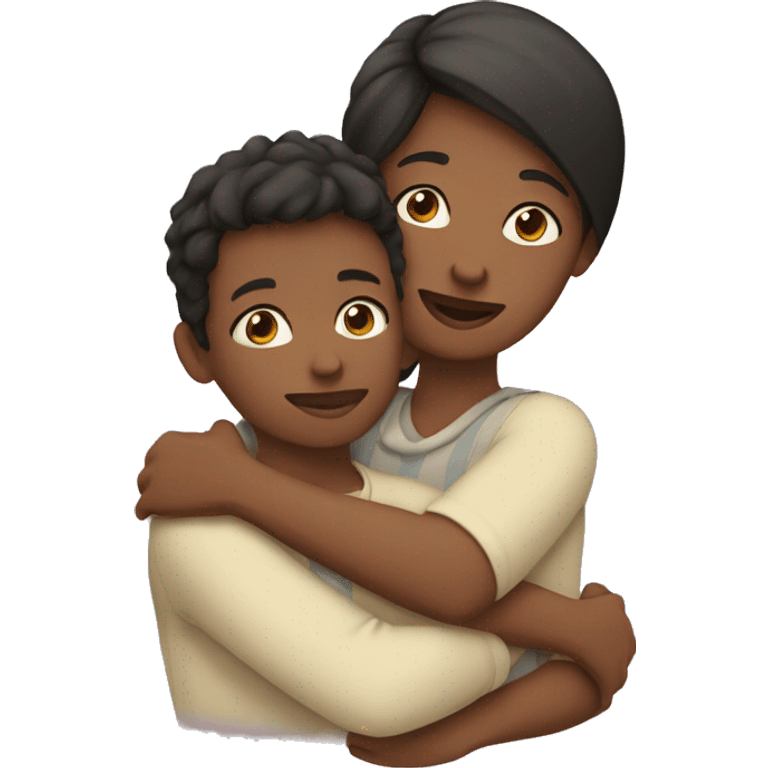 Mom and son hug emoji