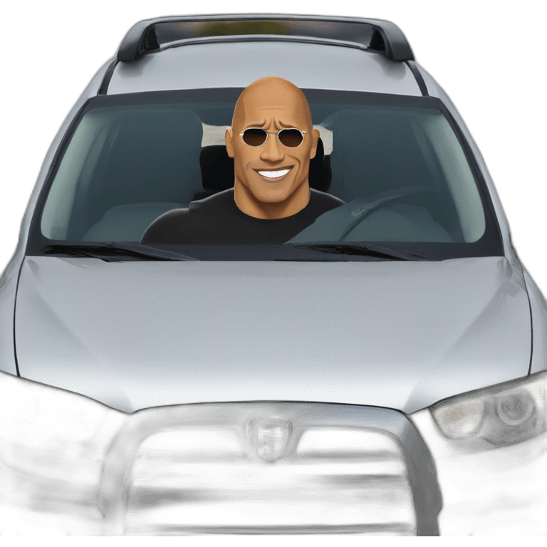 The rock sur une voiture emoji