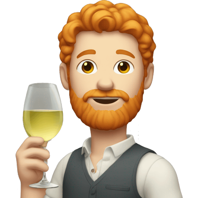 Ginger drinking white wine emoji