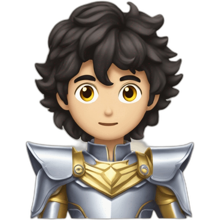 Seiya con armadura divina saludando  emoji