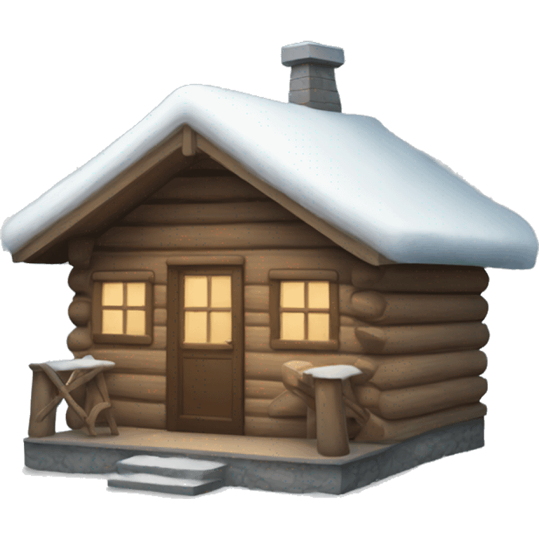 winter cabin emoji