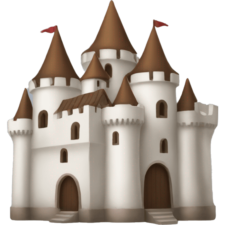 White and brown Castle emoji