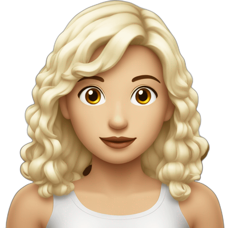 Niña de piel blanca con 2 coletas en su pelo café  emoji