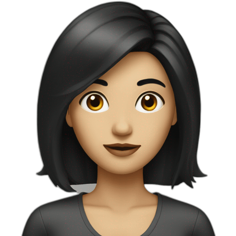 women with blac hair filling calculate emoji