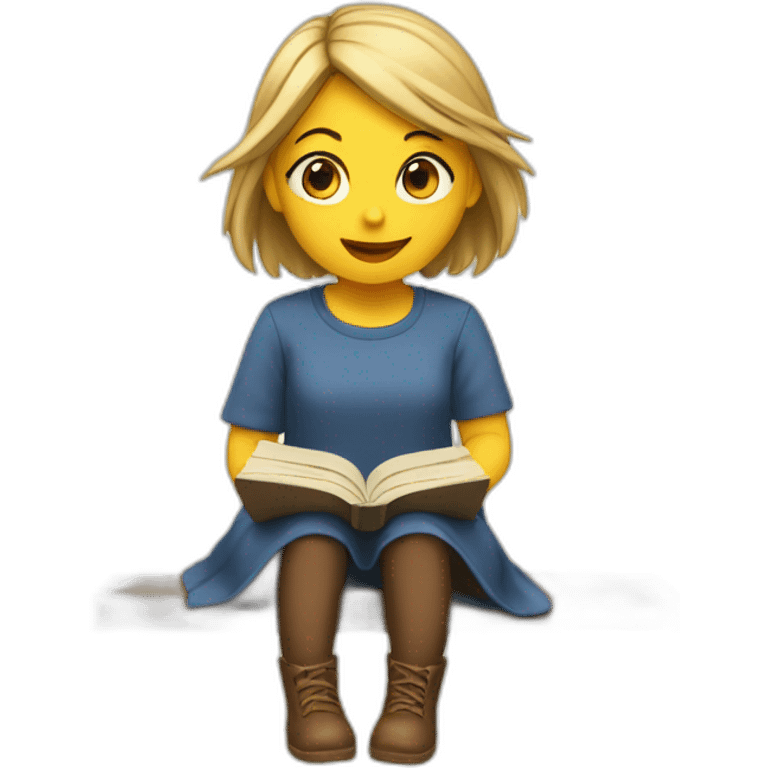 Fille en train de lire emoji