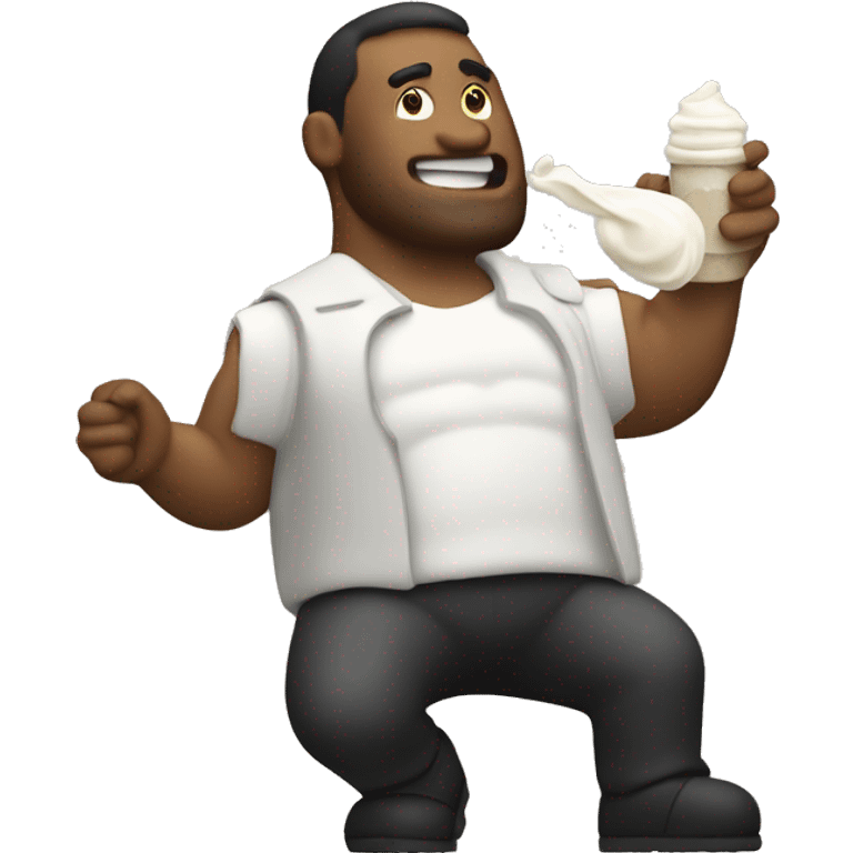 Man with a whip cream bottle emoji