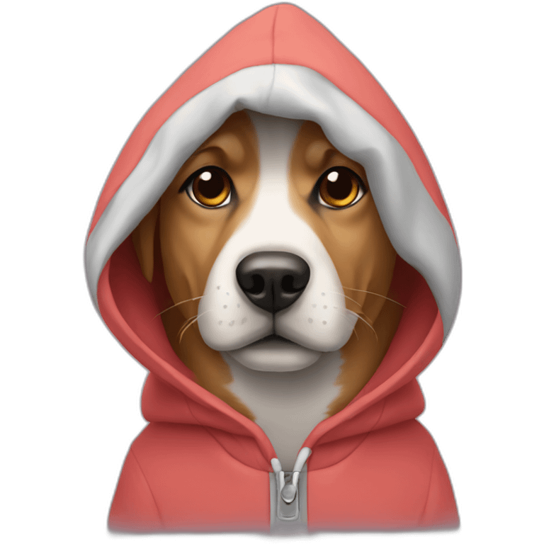 Dog wearing a hoodie emoji